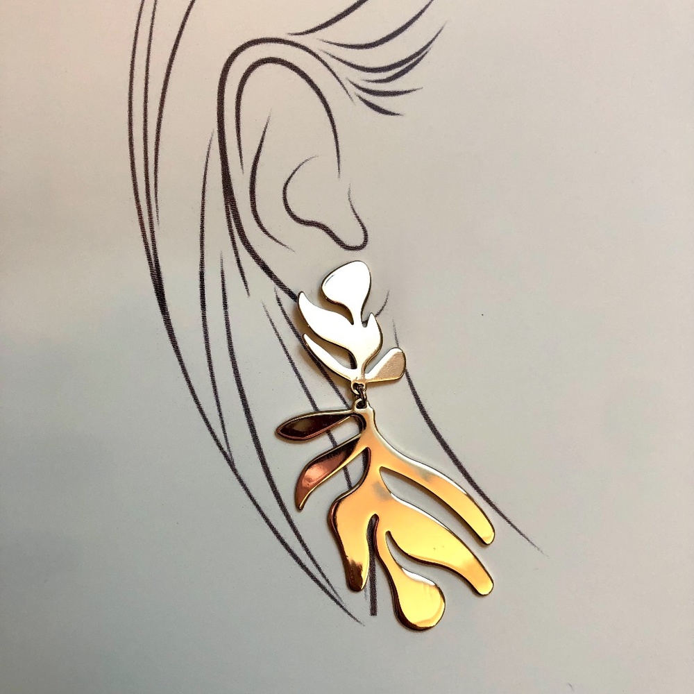 Earrings, Gold Colored, Posts